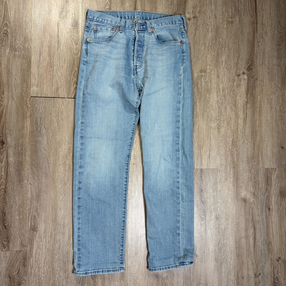 Levis 501 Mens Jeans 29x30 (29x29) Button Fly Light Wash Stone